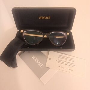 Versace Prescription VE3271 Glass Cat Eye Glass Frames And Medusa Case
